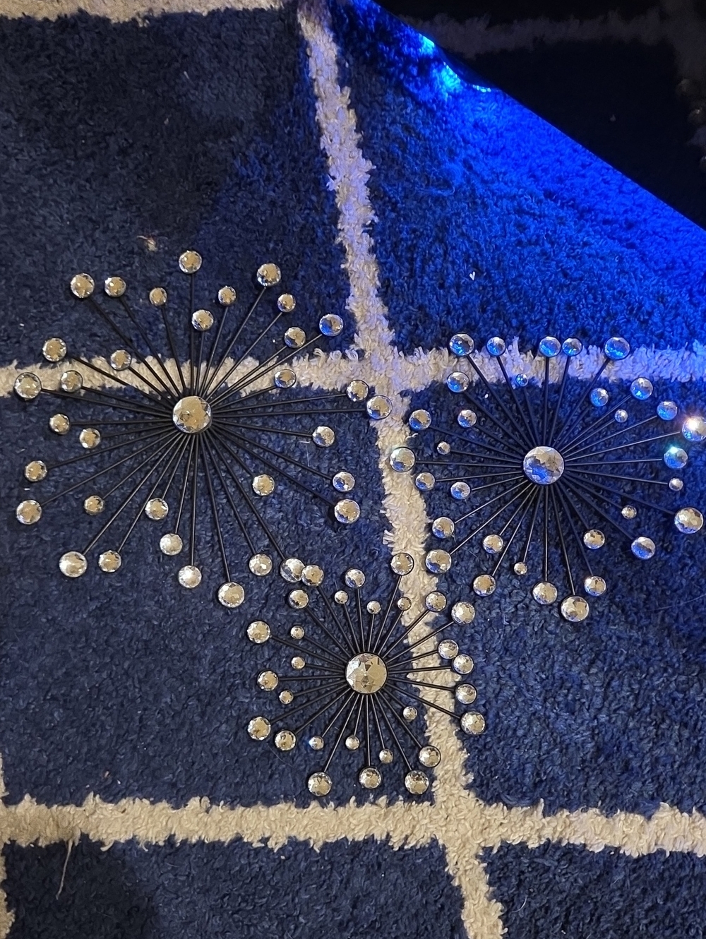 Black Burst Metal Wall Art with Clear Crystal Accents